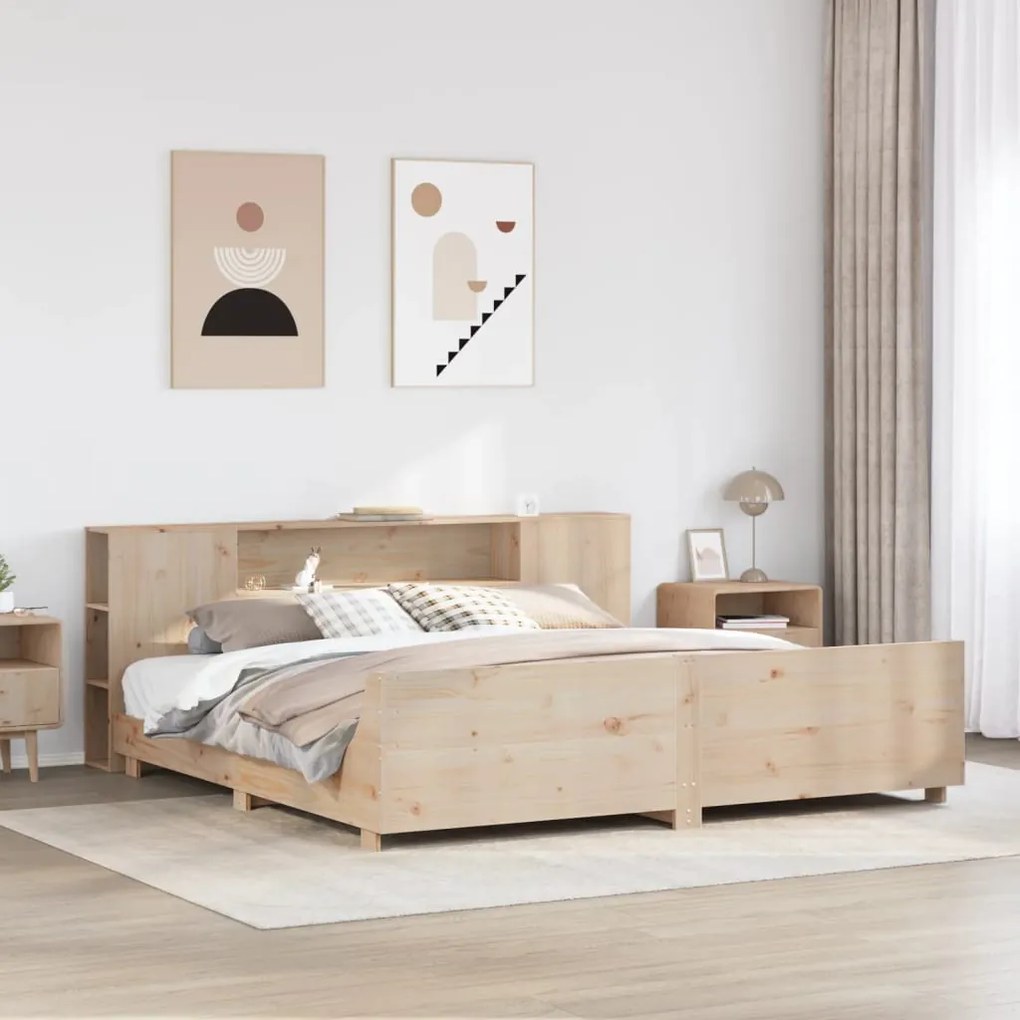 vidaXL Cama sem colchão 180x200 cm madeira de pinho maciça
