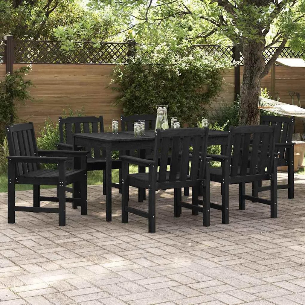 Cadeiras de Jantar vidaXL 6 pcs Pretas 65,5x55,5x88 cm HDPE