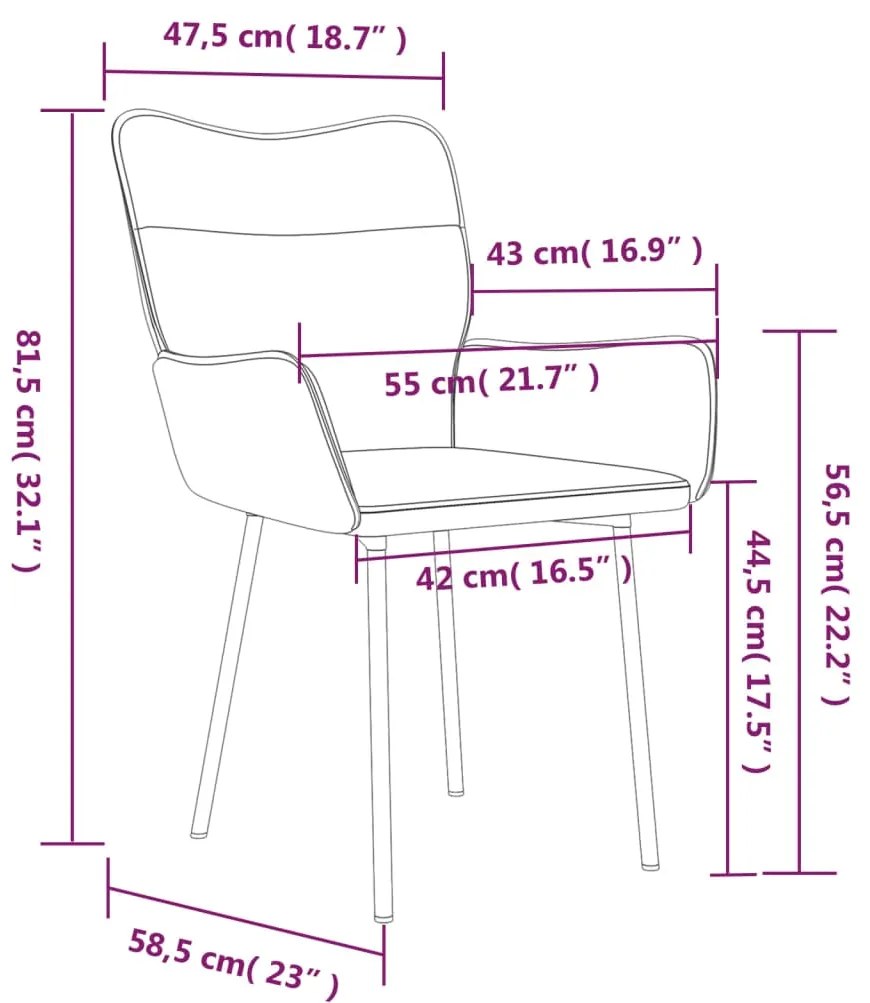 Cadeiras de jantar 2 pcs veludo cinzento-escuro