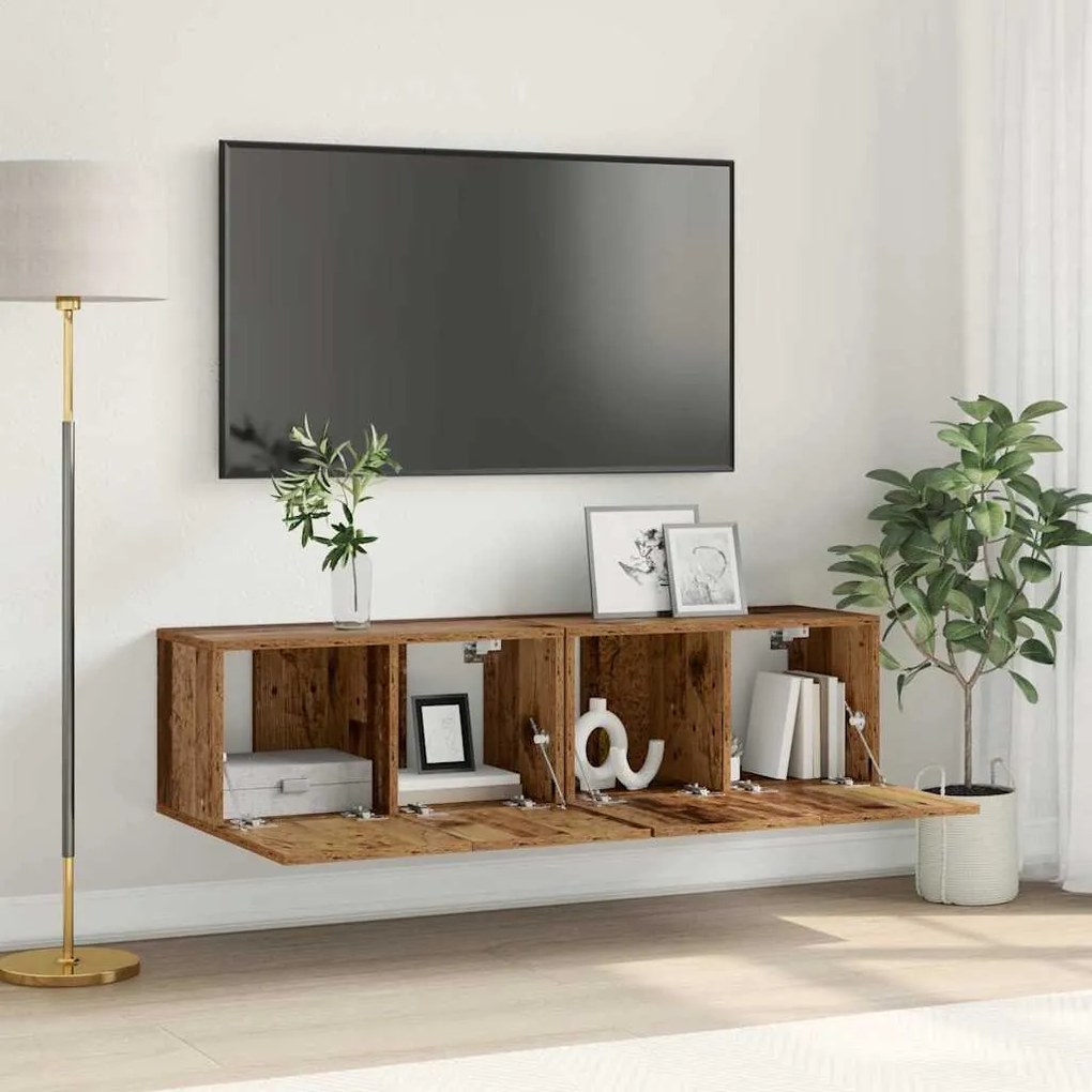 vidaXL Conjunto de Armário de TV Madeira Envelhecida