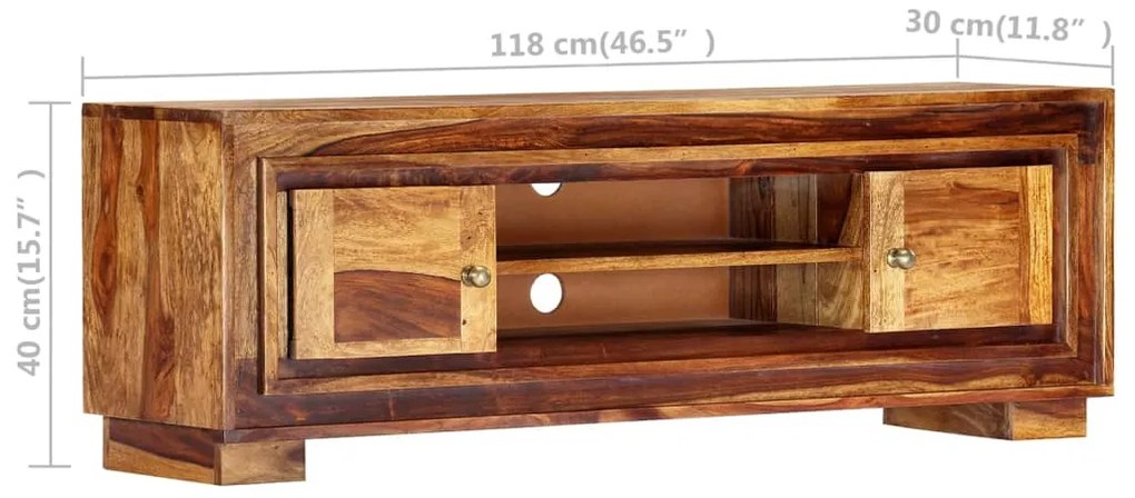 Móvel de TV 118x30x40 cm madeira de acácia maciça