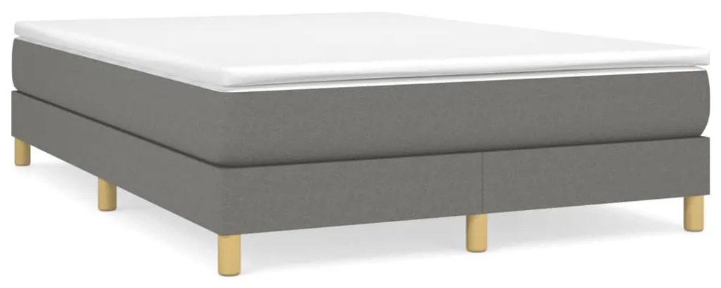 3120615 vidaXL Estrutura de cama 140x200 cm tecido cinzento-escuro