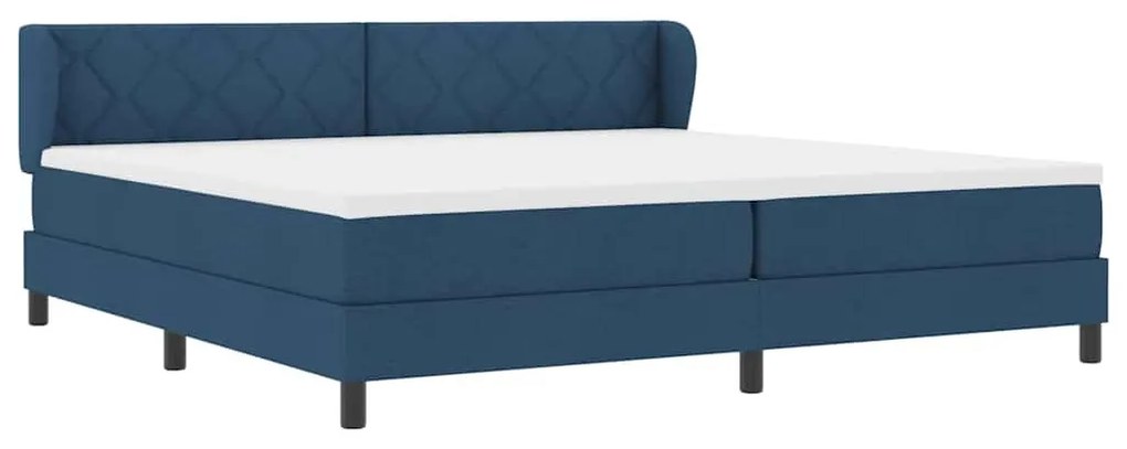 Cama Box Spring vidaXL com Colchão Azul 200x200 cm em Tecido