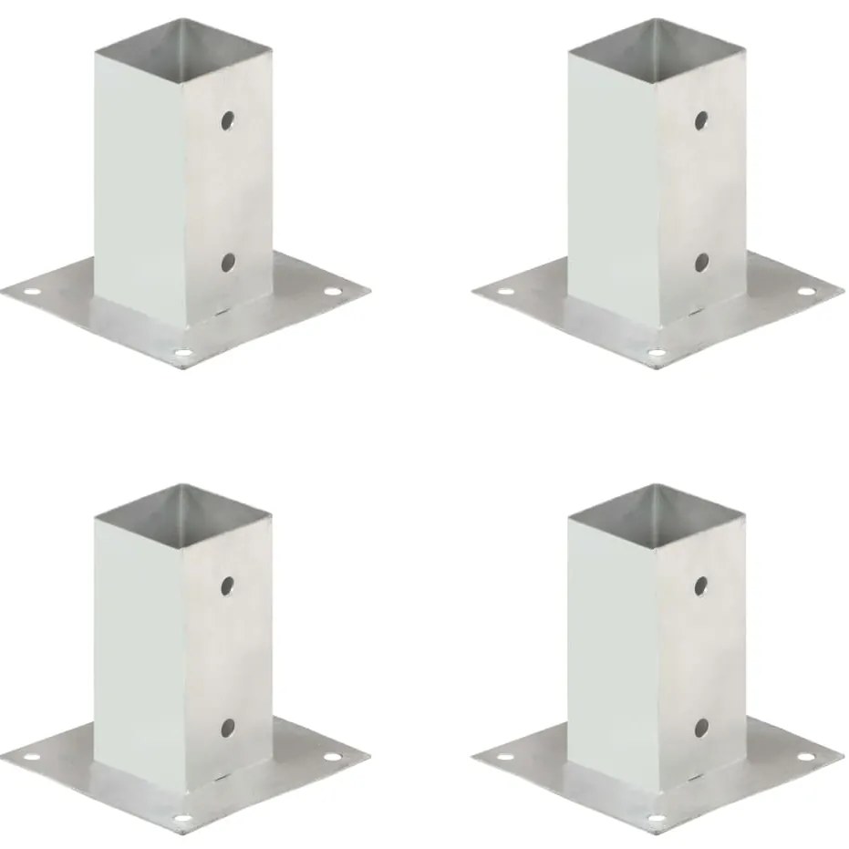 vidaXL Suportes para postes 4 pcs metal galvanizado 71 mm