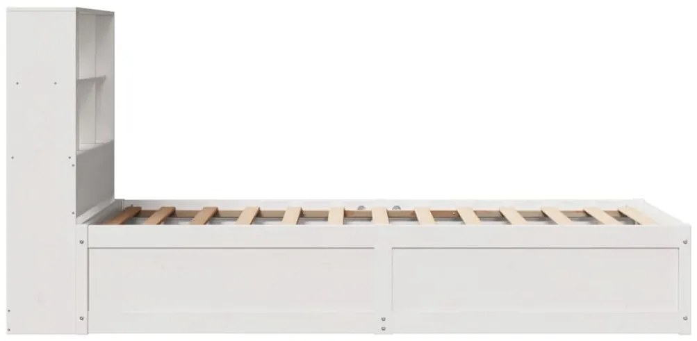 Cama sem colchão 90x200 cm madeira de pinho maciça branco