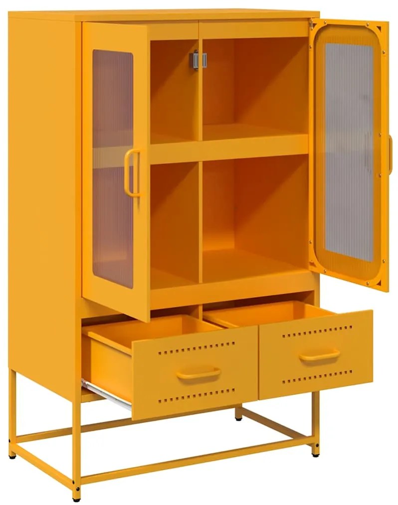 Móvel alto 68x39x111,5 cm aço amarelo mostarda