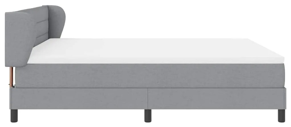 Cama Box Spring com Colchão Cinzento Claro 180x200 cm em Tecido