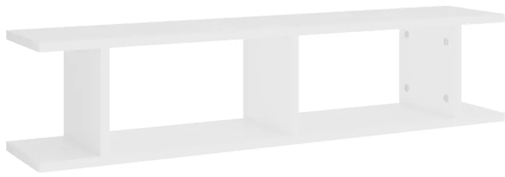 Estantes de parede 2 pcs 90x18x20 cm contraplacado branco