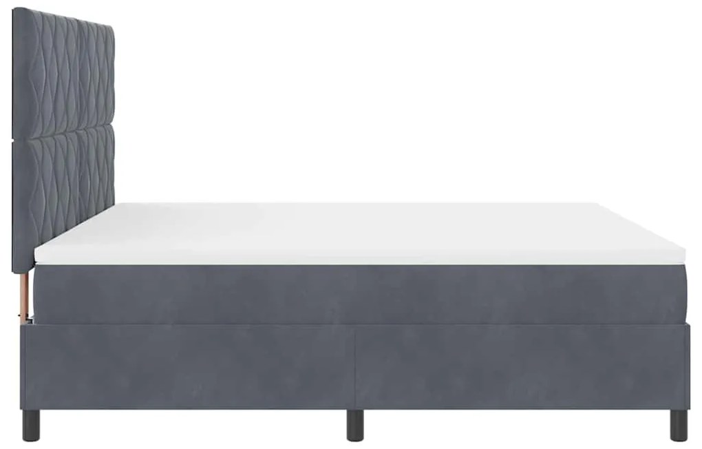 Cama Box com Colchão vidaXL Cinza Escuro Super King Veludo