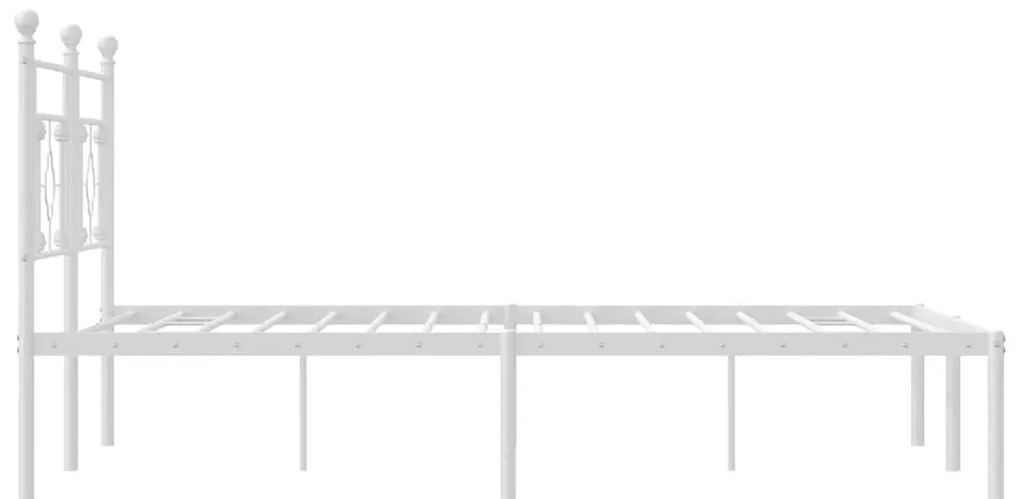 Estrutura de cama com cabeceira 150x200 cm metal branco