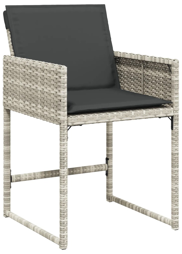 Conjunto de Jantar de Jardim vidaXL de 5 Peças com Almofadas em Rattan