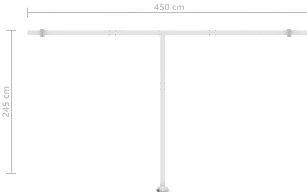 Toldo retrátil manual independente 500x300 cm amarelo e branco