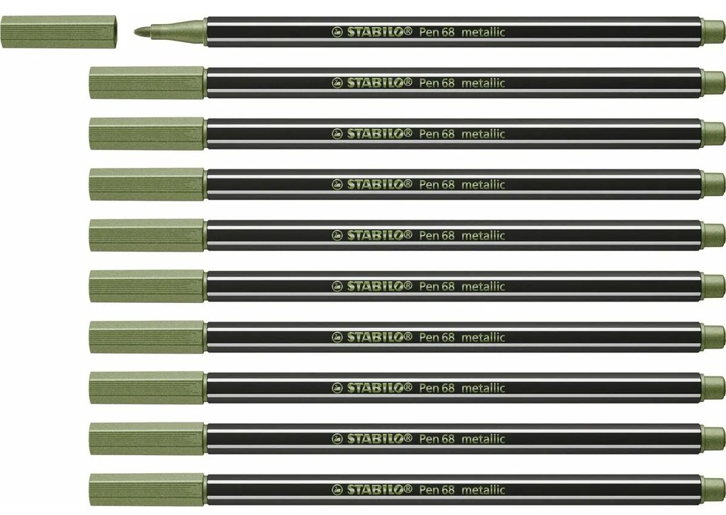 Marcadores Stabilo Pen 68 Metallic Leaf Verde 10 Unidades