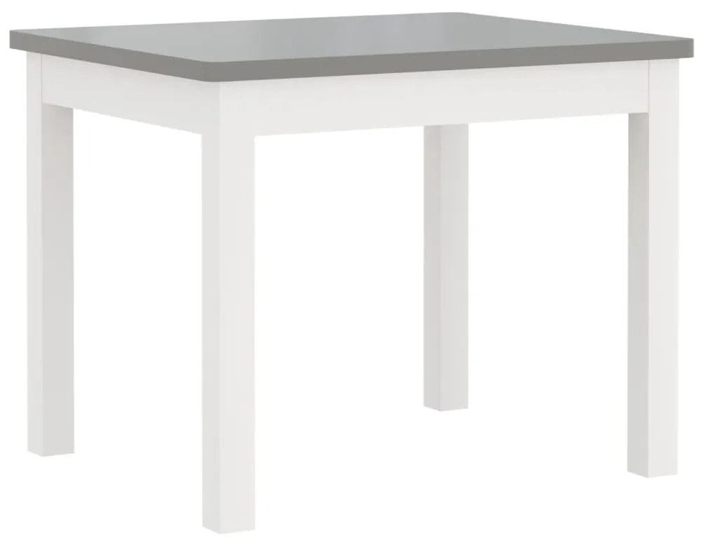 4 pcs conjunto mesa e cadeiras infantil MDF branco e cinzento