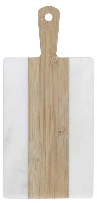 Tábua de Corte Dkd Home Decor Branco Bambu Mármore (38 X 18 X 1 cm)