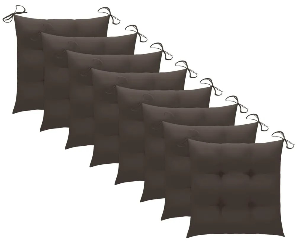 Cadeiras de exterior dobráveis c/ almofadões 8pcs acácia maciça
