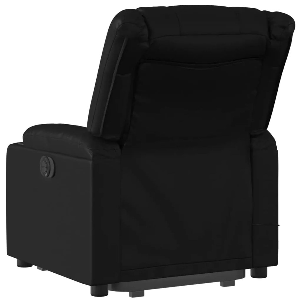 Poltrona massagens reclinável elevatória couro artificial preto