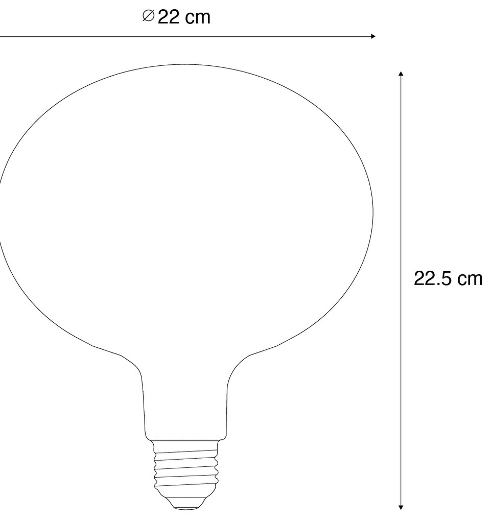 Conjunto de 5 lâmpadas LED E27 reguláveis G220 castanhas 4,9W 130 lm 1800K