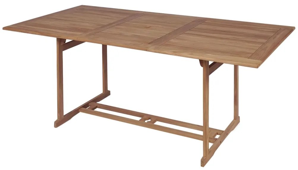 Conjunto jantar exterior c/ cadeiras dobráveis 9pcs teca maciça