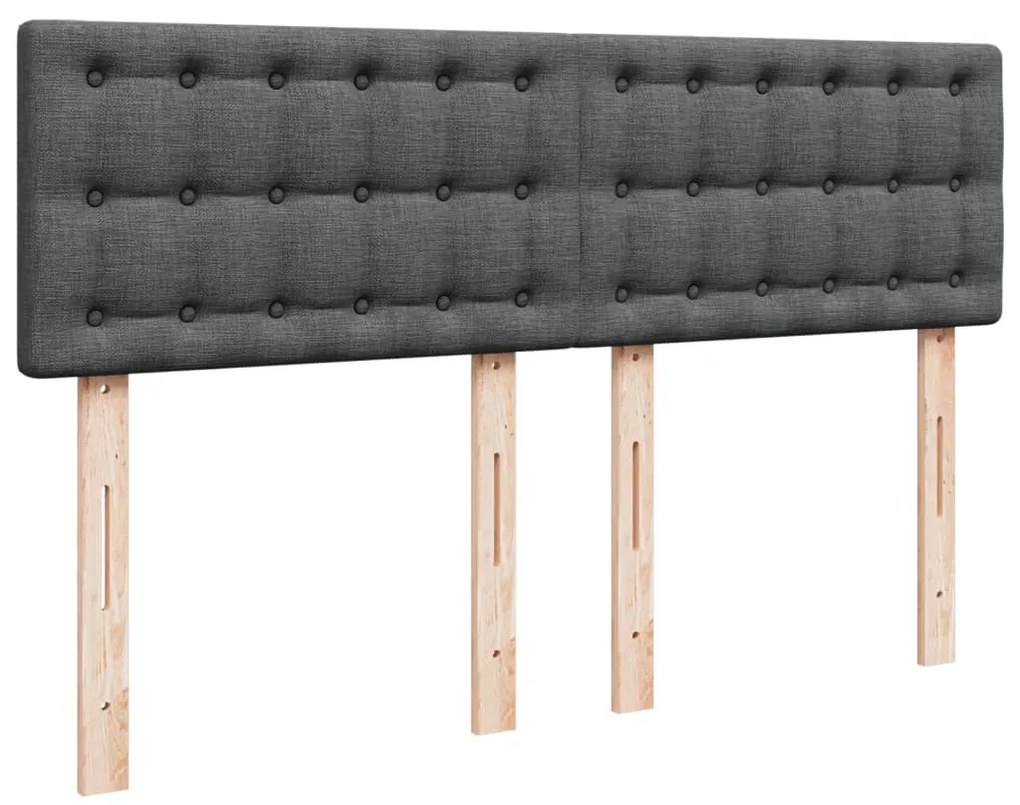 Cama com molas/colchão 160x200 cm tecido cinzento-escuro