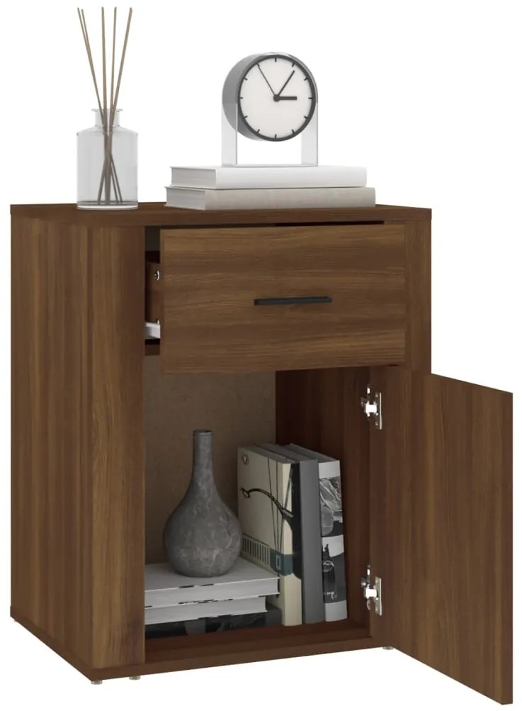 Mesa cabeceira 50x36x60 cm derivados madeira carvalho castanho
