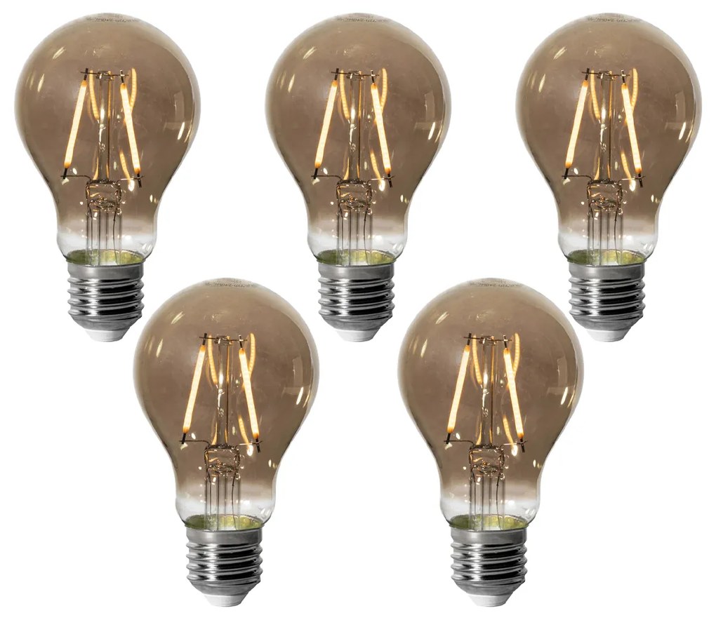 Conjunto de 5 E27 dimbare LED lamp A60 smoke 3W 250 lm 2200K