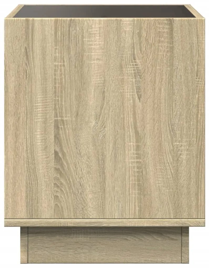 Mesa de cabeceira c/ LED Infinity 40x40x50 cm carvalho sonoma