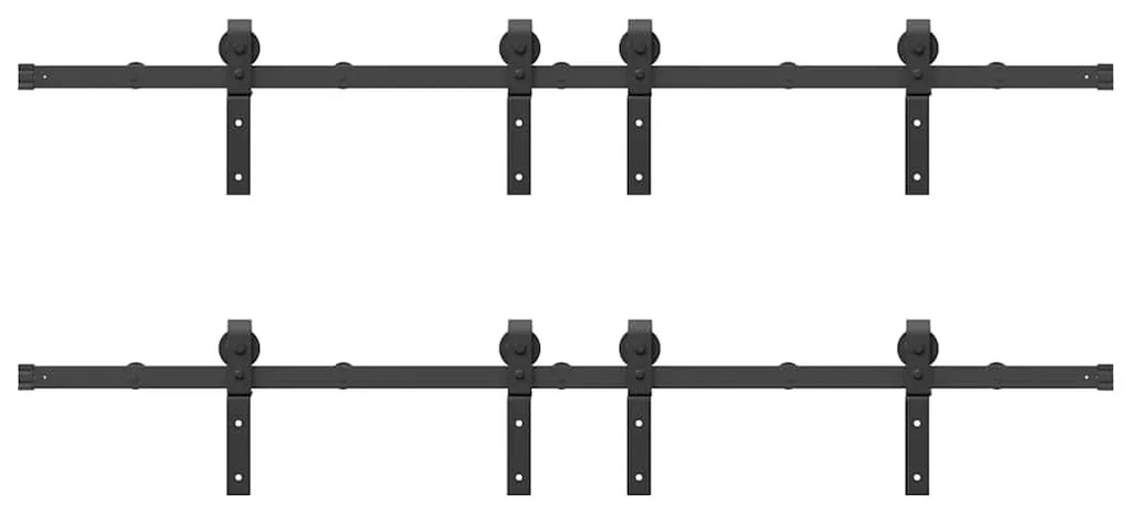 Kit de ferragens para porta deslizante 400 cm aço preto