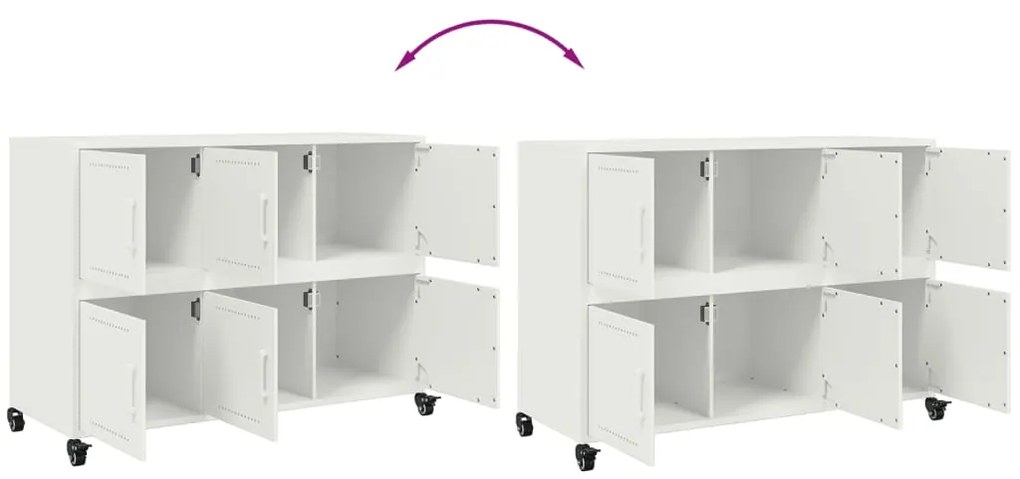 Aparador 100,5x39x72 cm aço branco