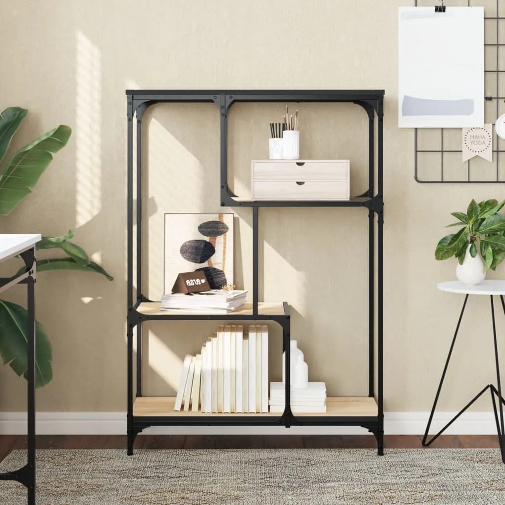vidaXL Estante 81x36x115 cm derivados de madeira e aço carvalho sonoma
