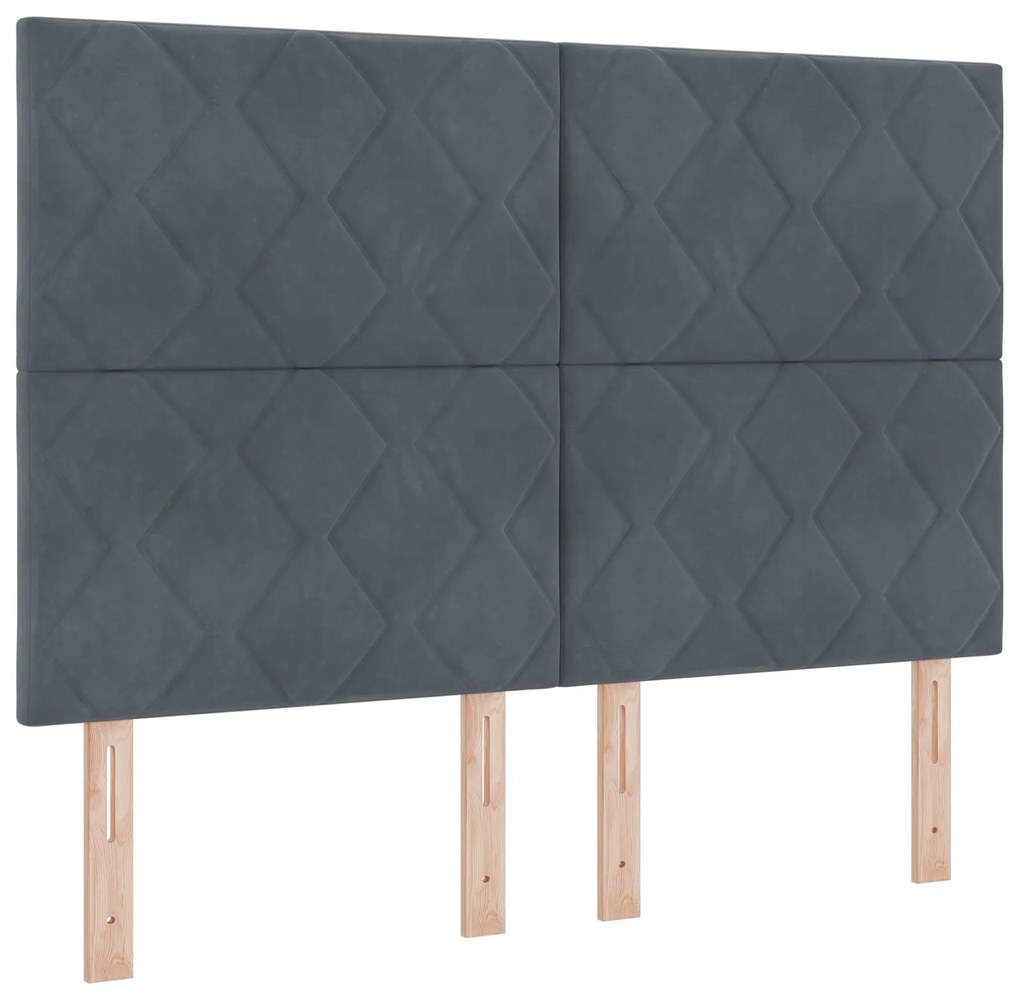 Cama de Veludo Cinza Escuro vidaXL 140x190 cm