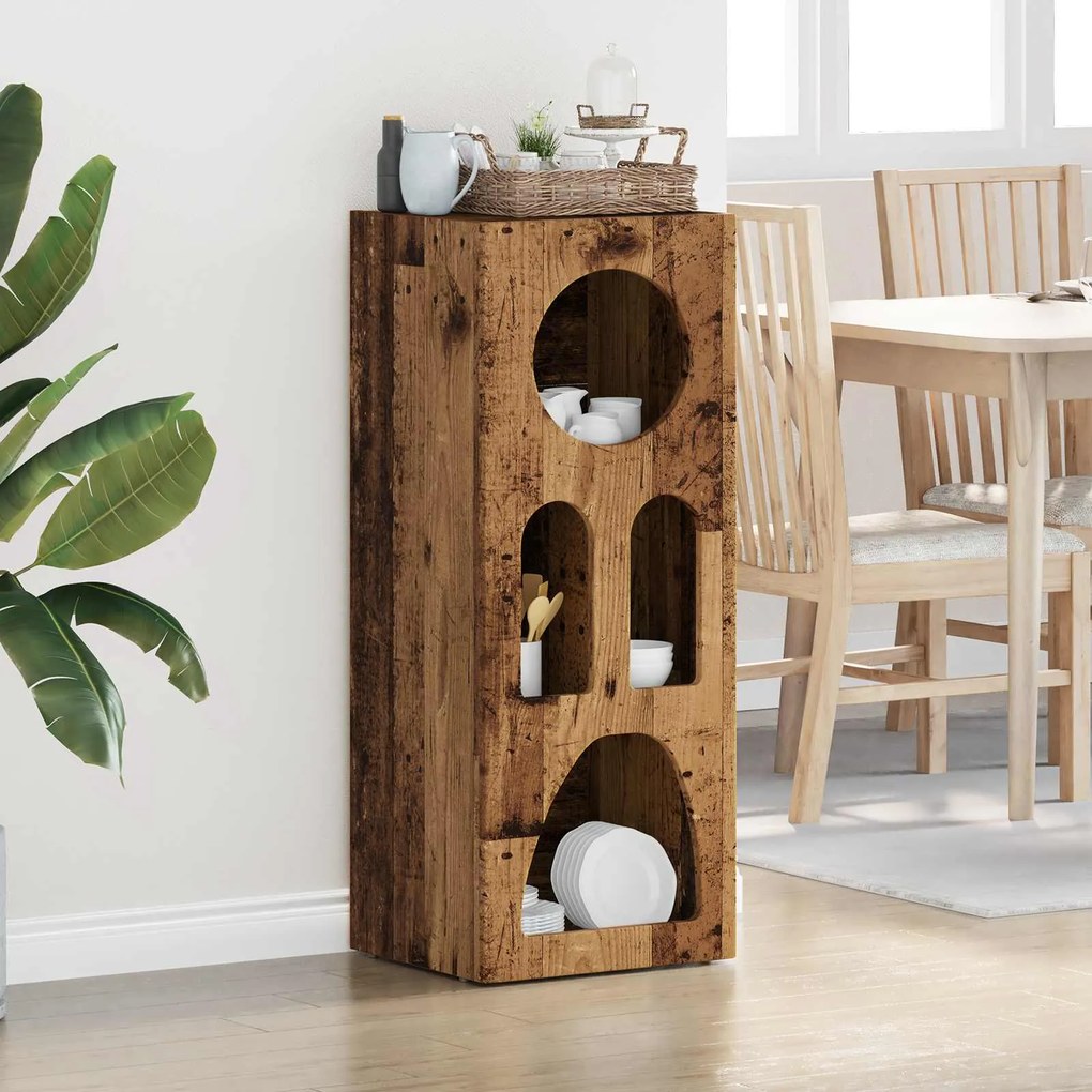 vidaXL Buffet Madeira antiga 40 x 35 x 100,5 cm Madeira processada