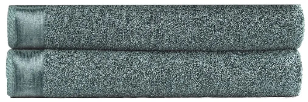 vidaXL Conjunto toalhas banho 2 pcs algodão 450 g 100x150 cm verde
