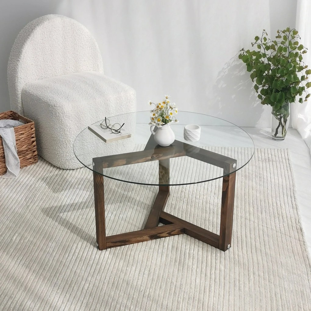 Mesa de Café Miro - Nogueira - 75x40x75 cm