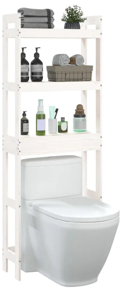 Toalheiro 63x26x171 cm madeira de pinho maciça branco