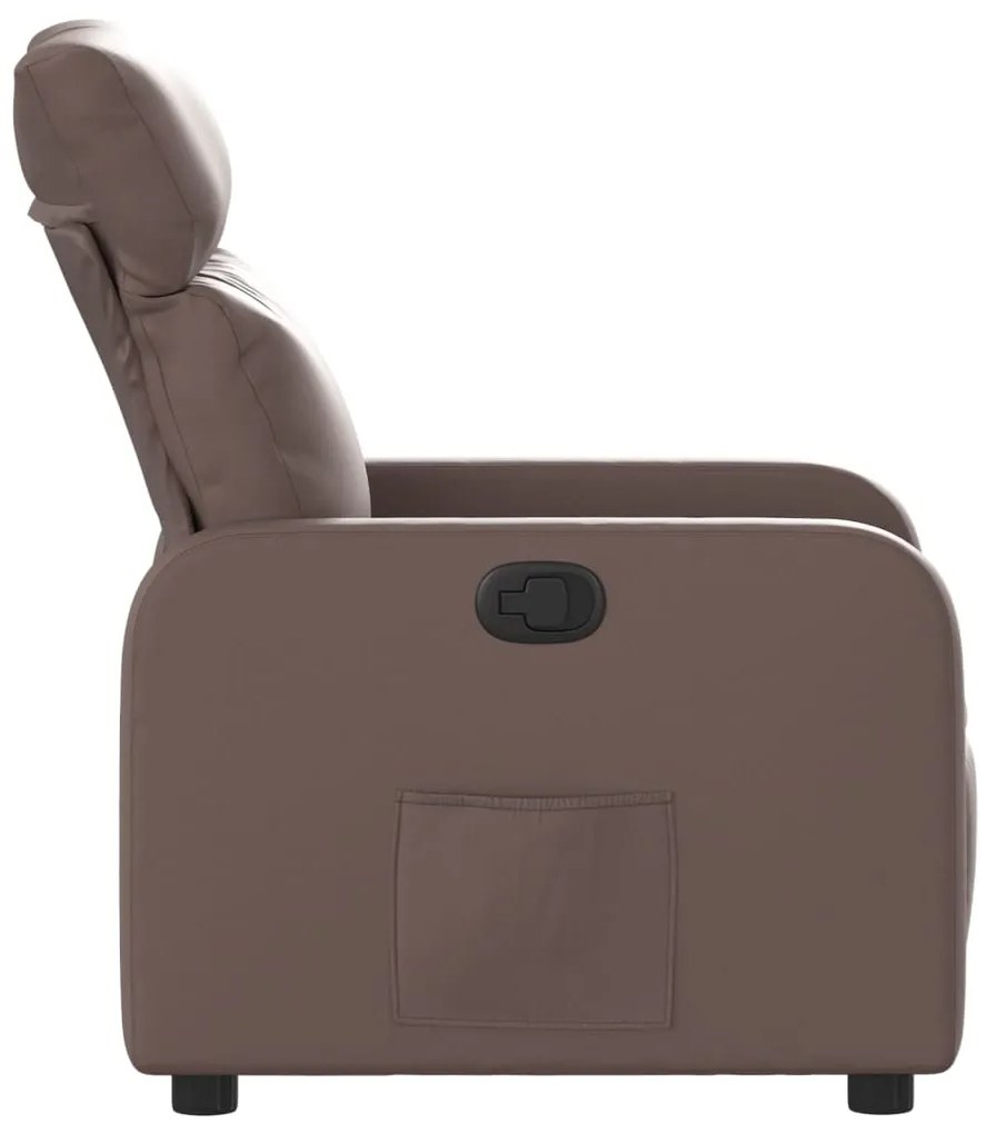 Poltrona reclinável couro artificial castanho