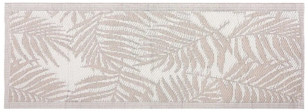Tapete de exterior com padrão de folhas de palmeira creme 60 x 105 cm KOTA Beliani