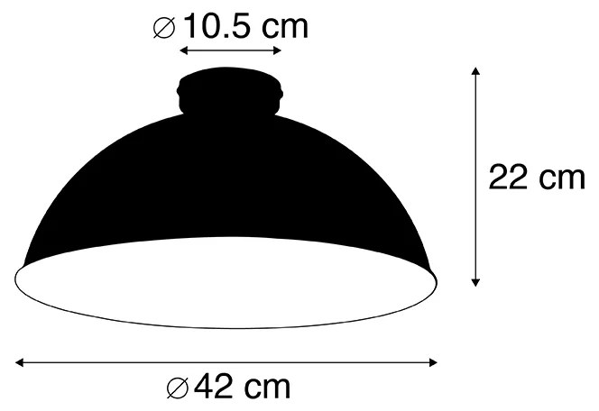 Candeeiro de teto preto com dourado 42 cm ajustável - Magnax Industrial