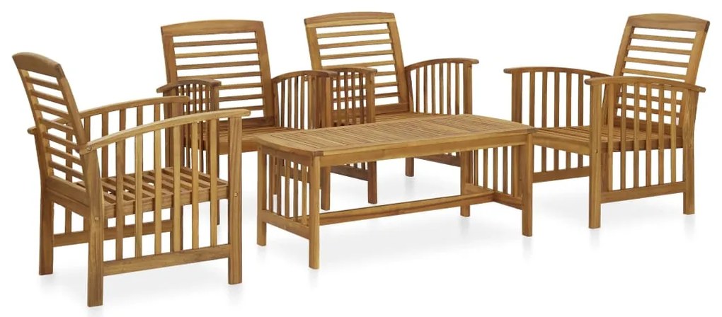 2 pcs conjunto lounge de jardim madeira de acácia maciça