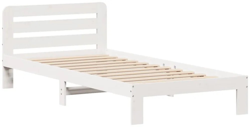 Cama sem colchão 90x190 cm madeira de pinho maciça branco