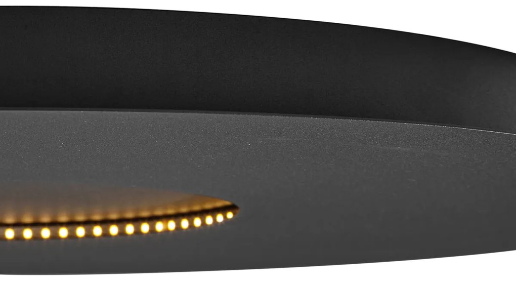 Plafon moderno preto 60cm incl. LED regulável em 3 níveis - Morning