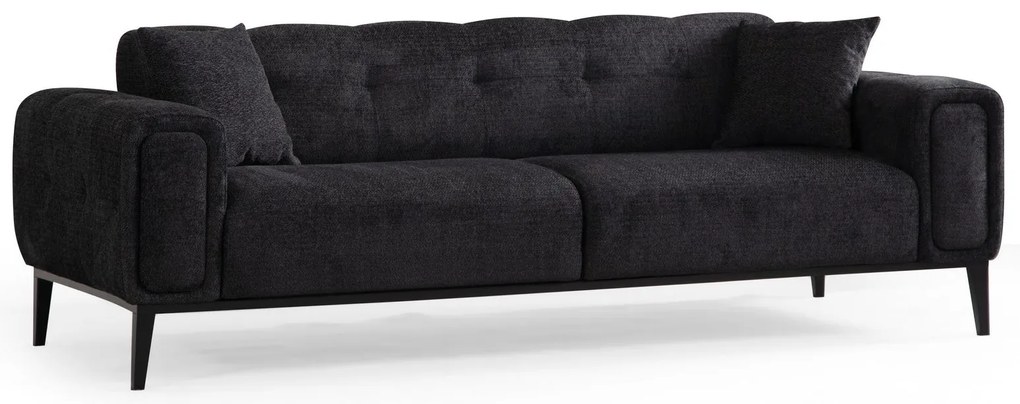 Sofá-cama de 3 Lugares Athena – Preto – 225x92x76 cm