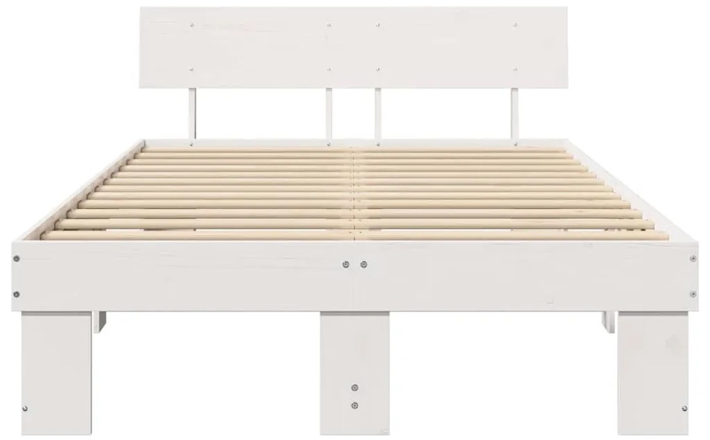 Estrutura da Cama com cabeceira Branco 140 x 190 cm