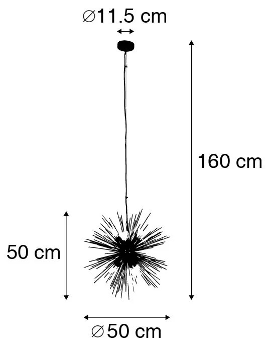 Candeeiro de suspensão Art Déco dourado 6 luzes - Broom Moderno