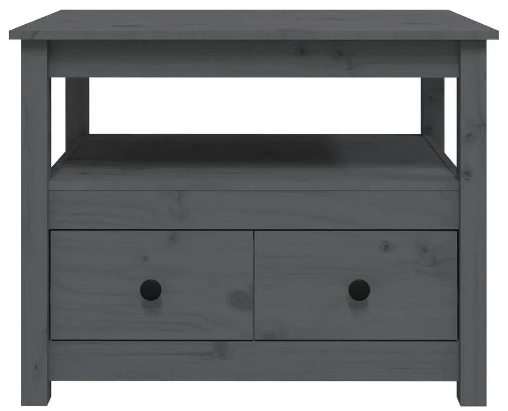 Mesa de centro 71x49x55 cm pinho maciço cinza