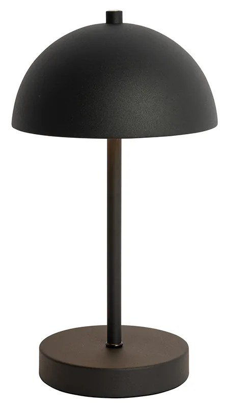 Conjunto de 2 candeeiros de mesa para exterior Cogumelo Preto Recarregável - Keira