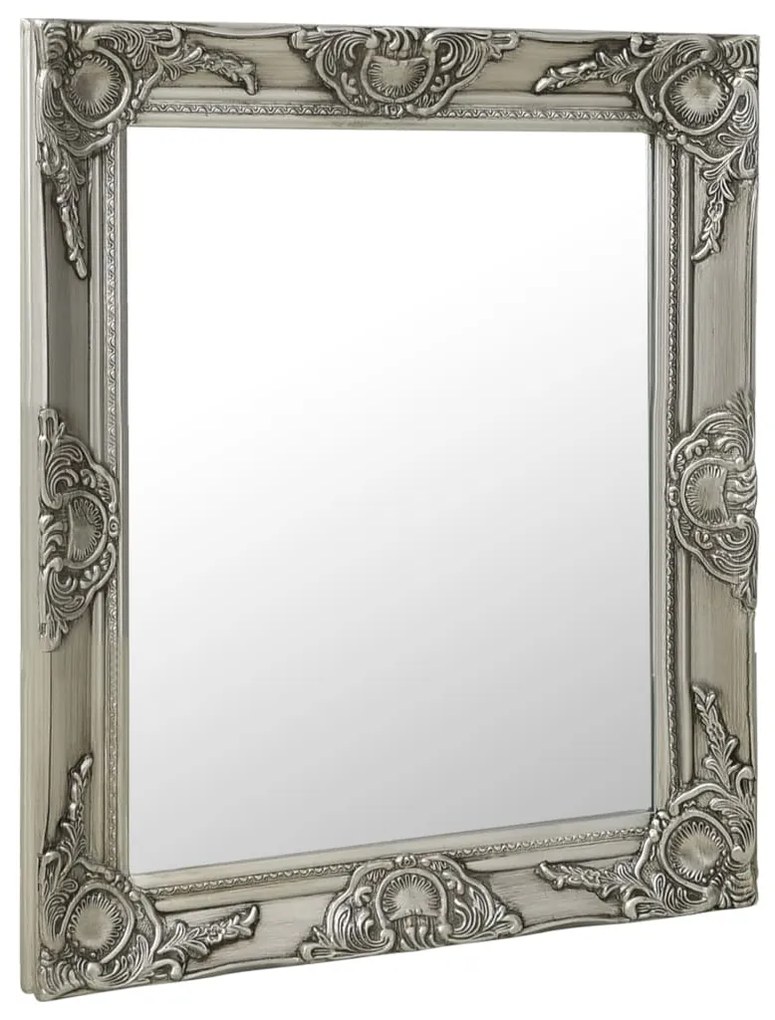 Espelho de parede estilo barroco 50x60 cm prateado