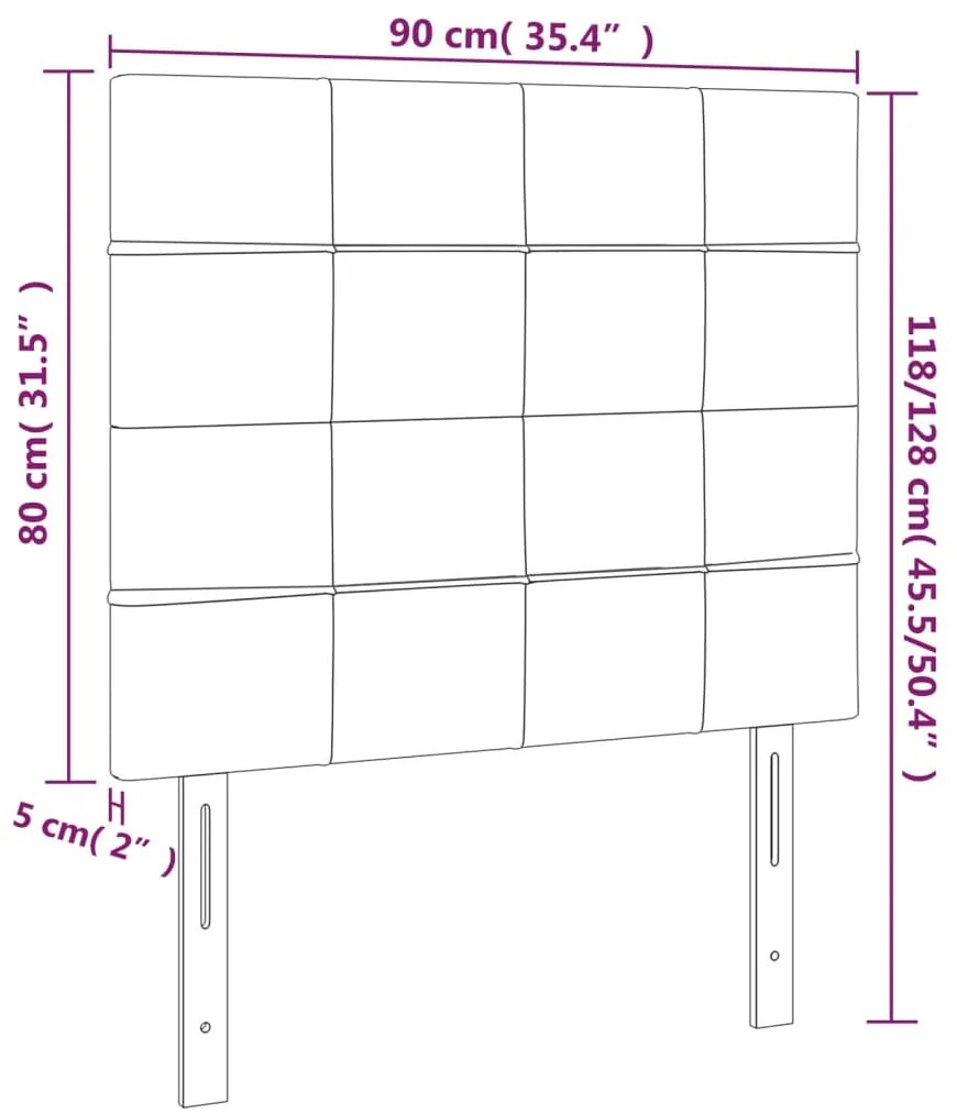Cabeceira de cama c/ luzes LED veludo 90x5x118/128 cm rosa