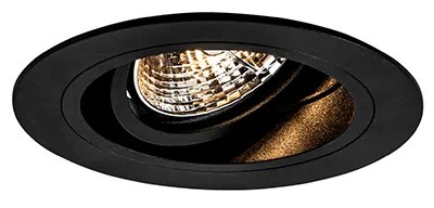 Foco embutido redondo preto ajustável - Chuck 70