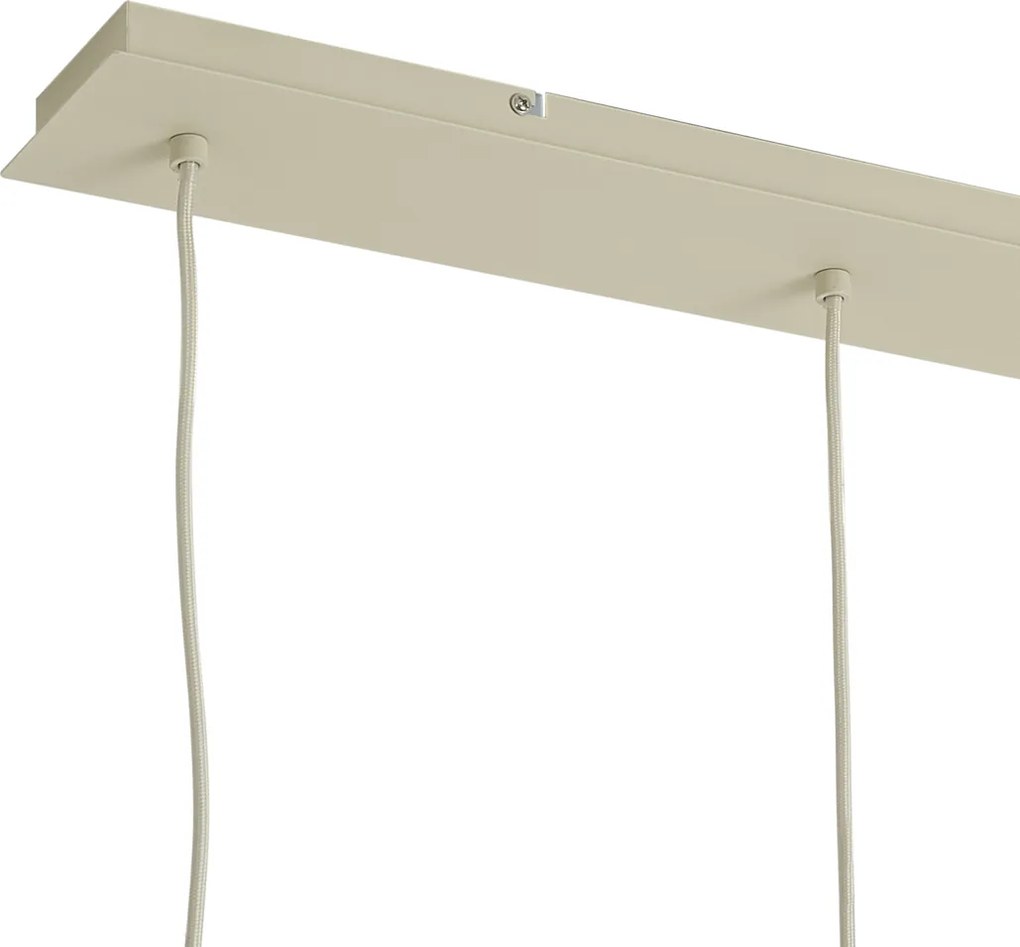 Candeeiro suspenso escandinavo bege com vidro branco 3 luzes - Wisp